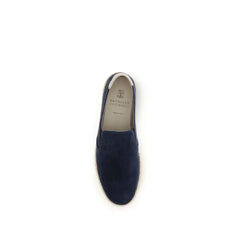 Brunello Cucinelli Blue Calf Leather Bos Taurus Espadrilles