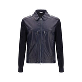 Brunello Cucinelli Blue Calf Leather Bos Taurus Leather Jacket - L
