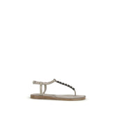 Brunello Cucinelli Blue Calf Leather Bos Taurus Strap-On Sandals - EU41/US11