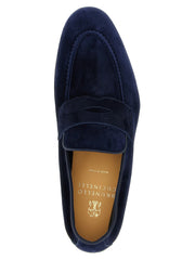 Brunello Cucinelli Blue Calfskin Slip-On Loafers