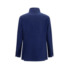 Brunello Cucinelli Blue Cashmere Full-Length Jacket