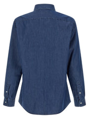 Brunello Cucinelli Blue Cotton Blouse
