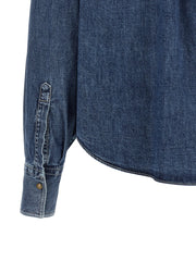 Brunello Cucinelli Blue Cotton Blouse