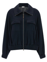 Brunello Cucinelli Blue Cotton Bomber