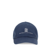 Brunello Cucinelli Blue Cotton Cap (Baseball Hat) - M