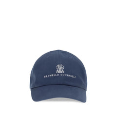 Brunello Cucinelli Blue Cotton Cap (Baseball Hat) - M