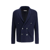 Brunello Cucinelli Cardigan albastru din bumbac - Cardigane