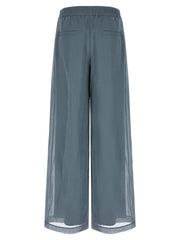 Brunello Cucinelli Blue Cotton Casual Pants
