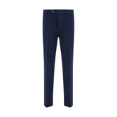 Brunello Cucinelli Blue Cotton Casual Pants