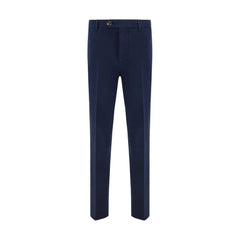 Brunello Cucinelli Blue Cotton Casual Pants
