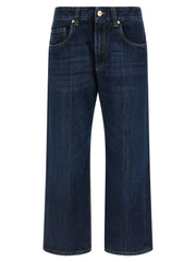 Brunello Cucinelli Blue Cotton Cropped Jeans