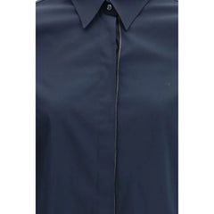 Brunello Cucinelli Blue Cotton Dress Shirt