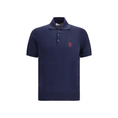 Brunello Cucinelli Blue Cotton Polo Shirt