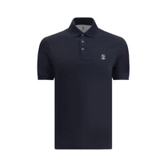 Brunello Cucinelli Blue Cotton Polo Shirt