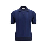 Brunello Cucinelli Blue Cotton Polo Shirt