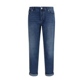 Brunello Cucinelli Blue Cotton Relaxed Fit Jeans - IT52 | XL