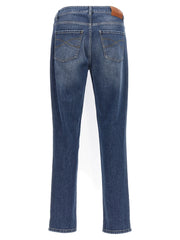 Brunello Cucinelli Blue Cotton Slim Fit Jeans
