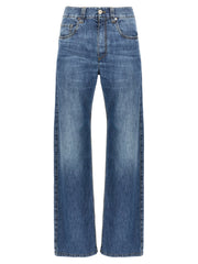 Brunello Cucinelli Blue Cotton Straight-Leg Jeans