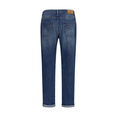 Brunello Cucinelli Blue Cotton Straight-Leg Jeans