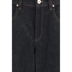 Brunello Cucinelli Blue Cotton Straight-Leg Jeans