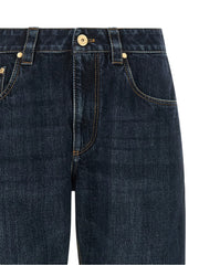 Brunello Cucinelli Blue Cotton Straight-Leg Jeans
