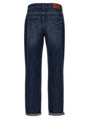 Brunello Cucinelli Blue Cotton Straight-Leg Jeans