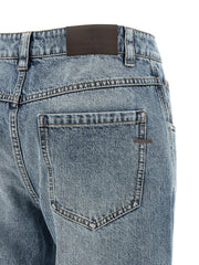 Brunello Cucinelli Blue Cotton Straight-Leg Jeans - IT36 | S