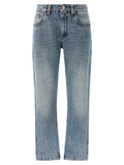 Brunello Cucinelli Blue Cotton Straight-Leg Jeans - IT36 | S