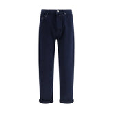 Brunello Cucinelli Blue Cotton Straight-Leg Jeans - IT54 | XXL