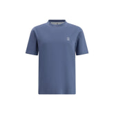 Brunello Cucinelli Blue Cotton T-Shirt