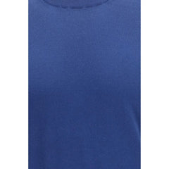 Camiseta de algodón azul Brunello Cucinelli