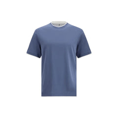 Brunello Cucinelli Blue Cotton T-Shirt