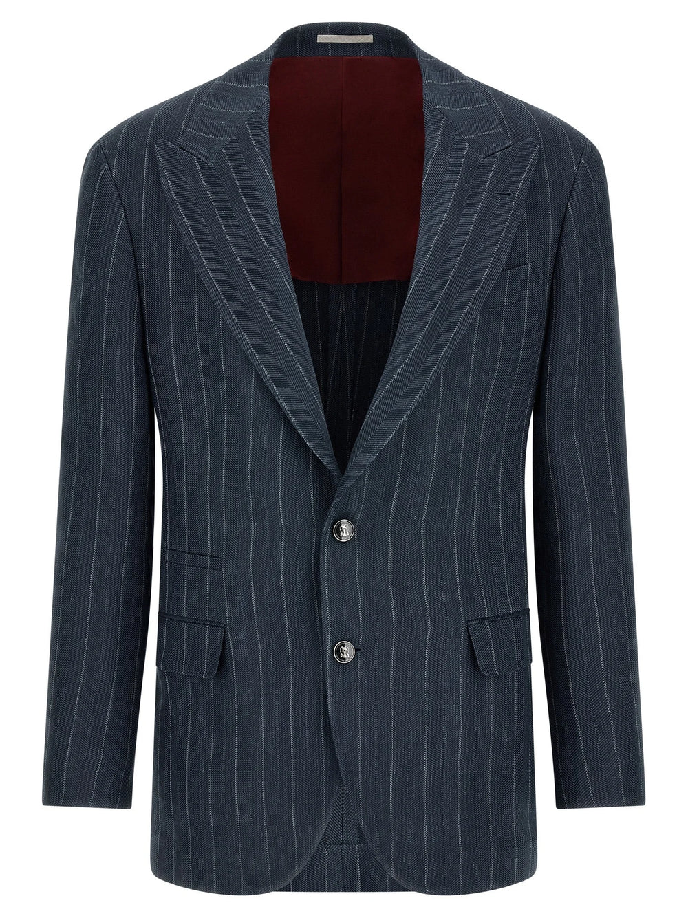 Brunello Cucinelli Blue Hemp Blazer