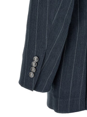 Brunello Cucinelli Blue Hemp Blazer