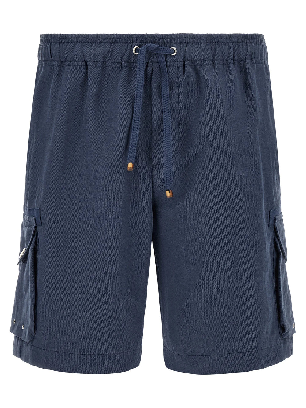 Brunello Cucinelli Blue Linen Bermuda Shorts
