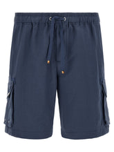 Brunello Cucinelli Blue Linen Bermuda Shorts