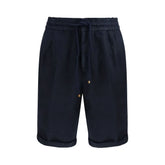 Brunello Cucinelli Blue Linen Bermuda Shorts