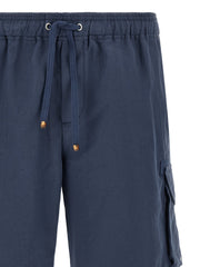 Brunello Cucinelli Blue Linen Bermuda Shorts