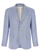 Brunello Cucinelli Blue Linen Blazer - XXL