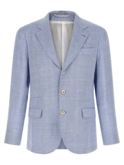 Brunello Cucinelli Blue Linen Blazer - XXL