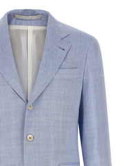 Brunello Cucinelli Blue Linen Blazer - XXL