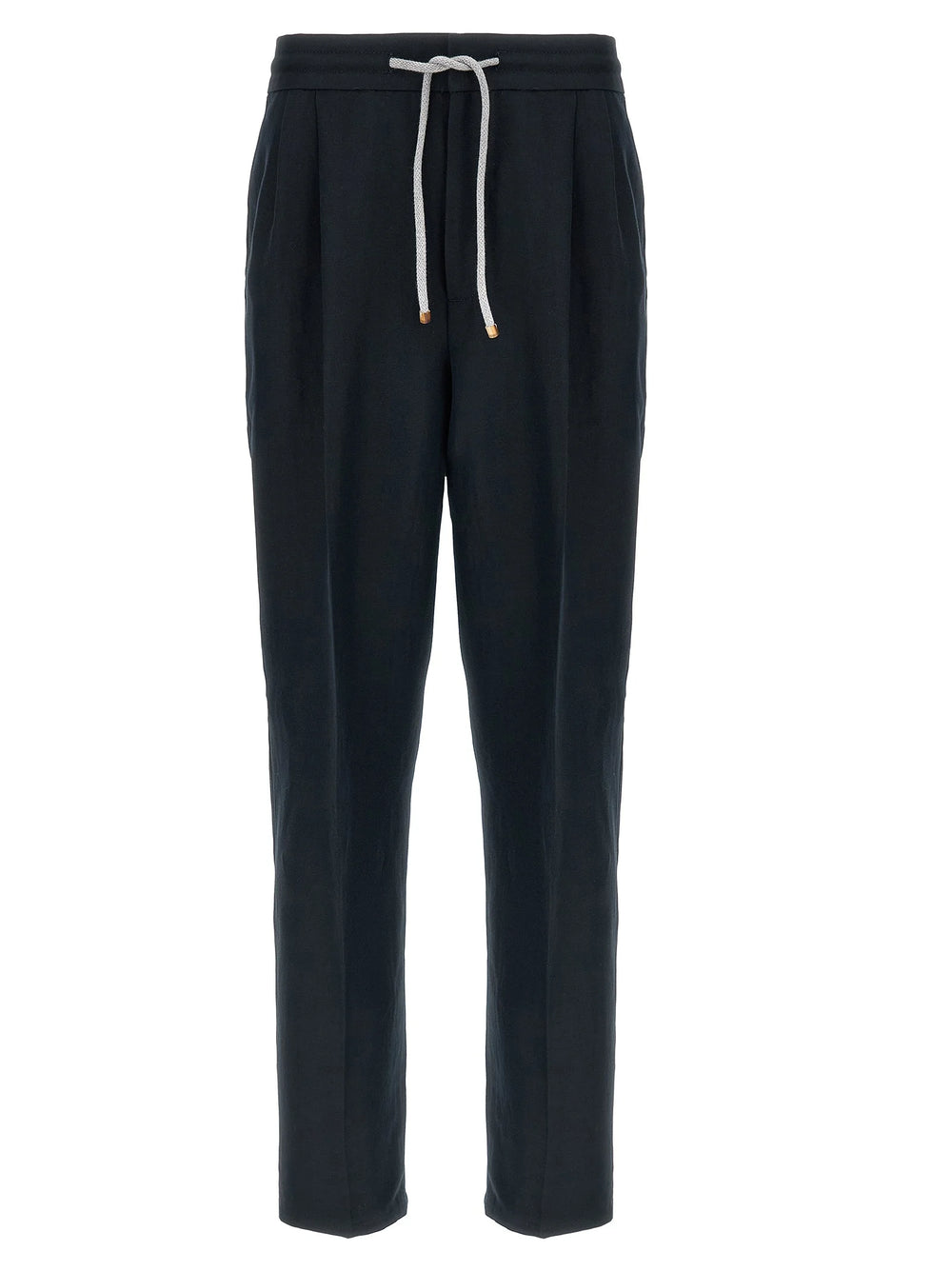 Brunello Cucinelli Blue Linen Casual Pants