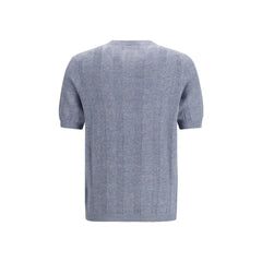 Brunello Cucinelli Blue Linen T-Shirt