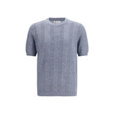 Brunello Cucinelli Blue Linen T-Shirt