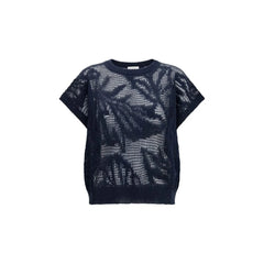 Brunello Cucinelli Blue Linen T-Shirt - L