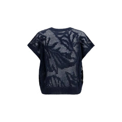 Brunello Cucinelli Blue Linen T-Shirt - L