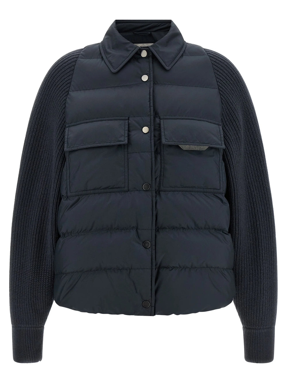 Brunello Cucinelli Blue Polyester Full-Length Jacket