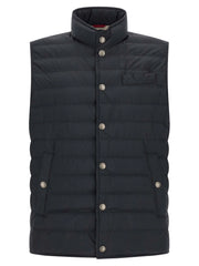 Brunello Cucinelli Blue Polyester Sleeveless Jacket