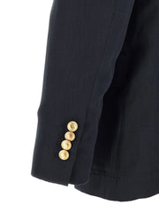 Brunello Cucinelli Blue Silk Blazer