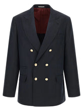 Brunello Cucinelli Blue Silk Blazer